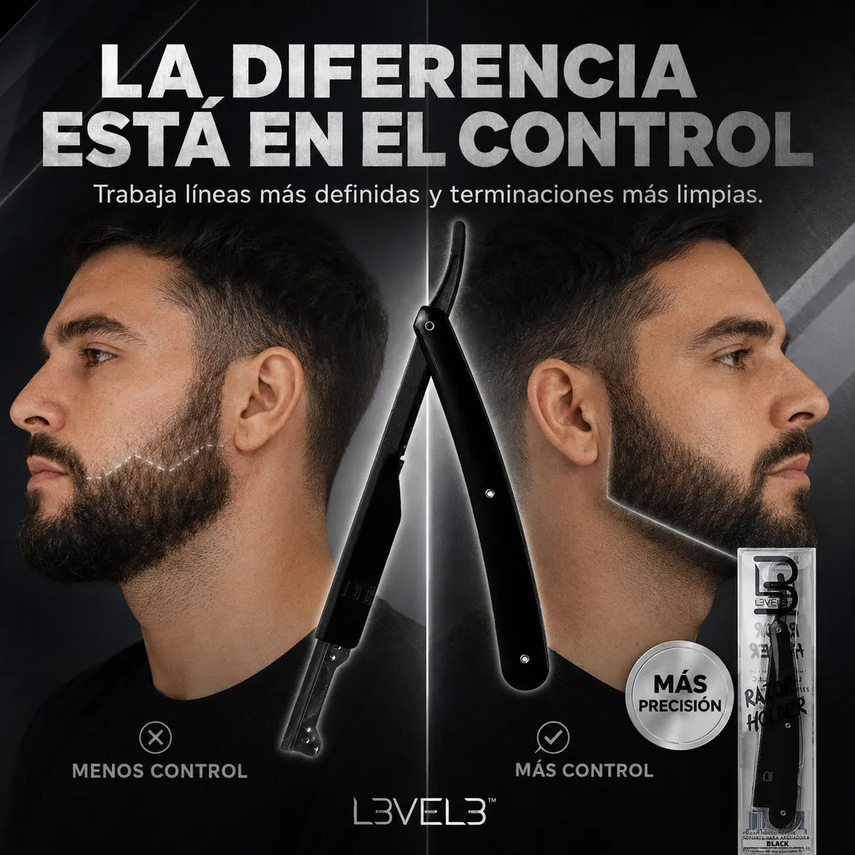 Navaja De Afeitar Mayor Control Precisión Level3 Profesional