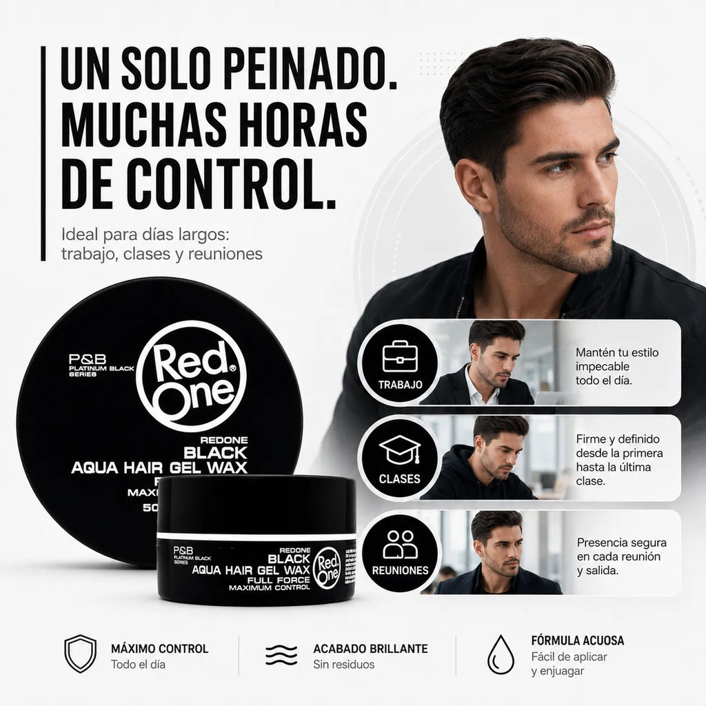 Cera Gel Para Cabello Full Force Control Red One Black150ml