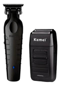 Set Kemei Profesional: Afeitadora Shaver KM-1102 + Patillera Perfiladora KM-2299