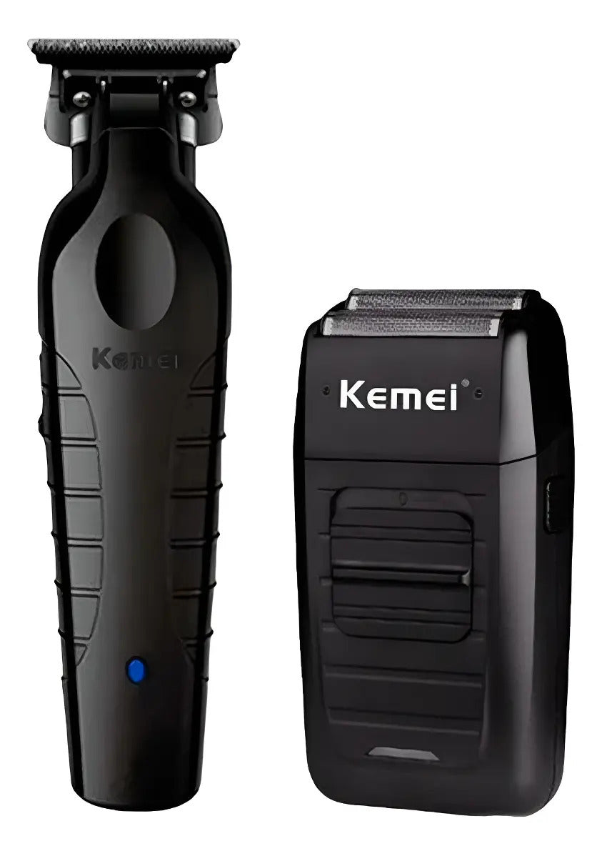 Set Kemei Profesional: Afeitadora Shaver KM-1102 + Patillera Perfiladora KM-2299