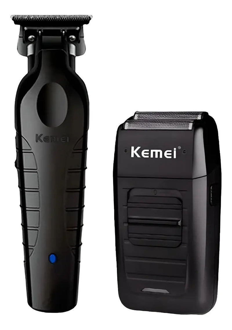 Set Kemei Profesional: Afeitadora Shaver KM-1102 + Patillera Perfiladora KM-2299