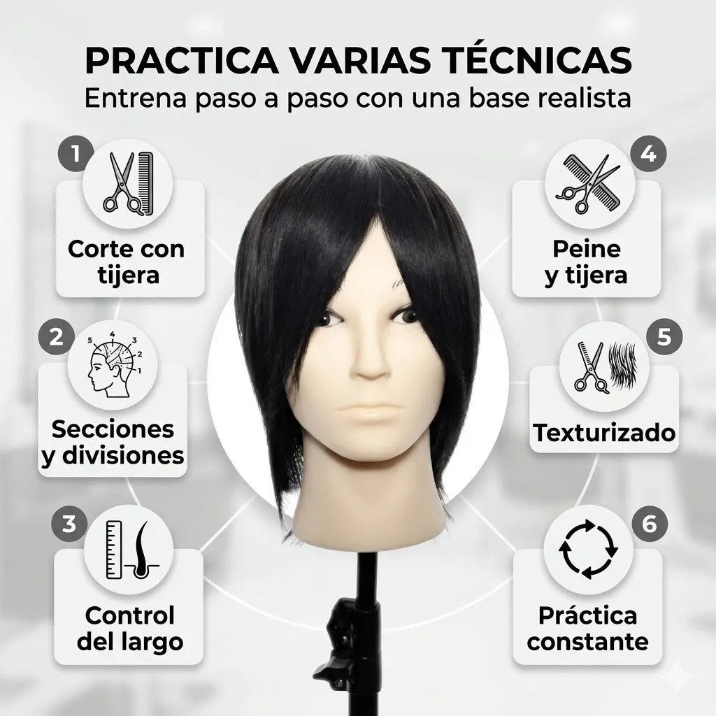 Cabeza De Estudio Peluquería Técnica Cabello Natural