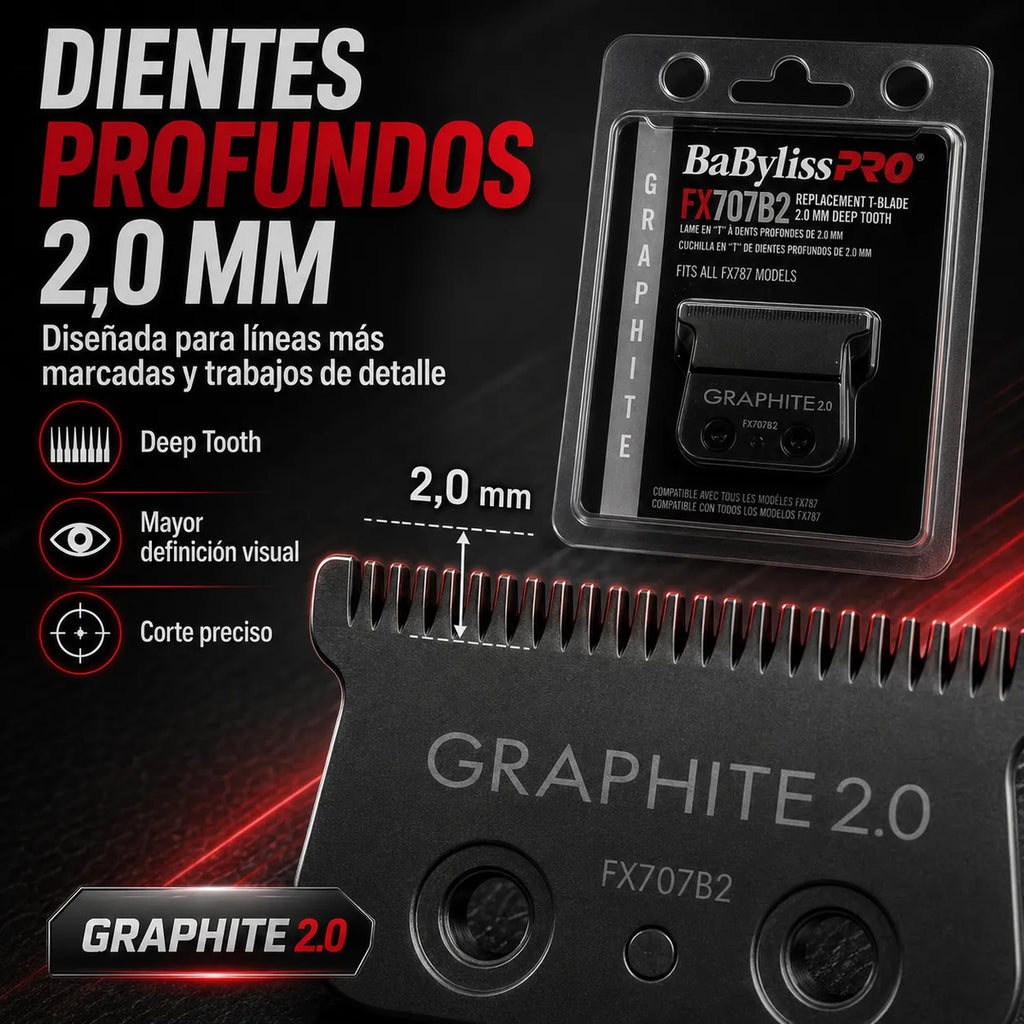 Cuchilla Babyliss Fx707b2 Para Líneas Precisas Graphite 2.0