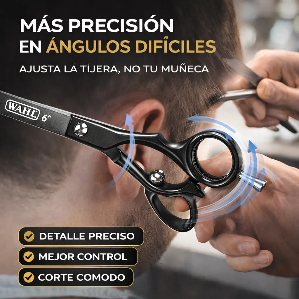Tijera Profesional Wahl Para Zurdo Rotación 360 Filo Navaja
