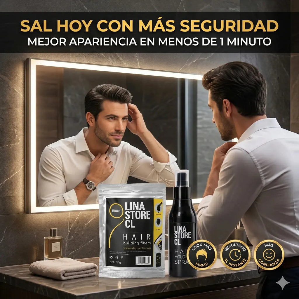Sobre Recarga Negro Fibra Capilar + Fijador Laca Cabello