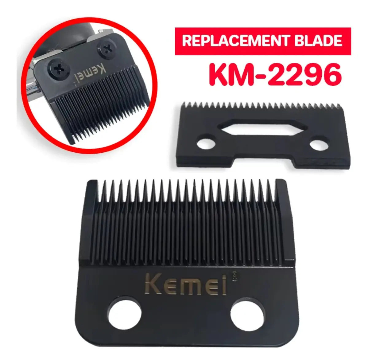 Repuesto Cuchilla Cóncava Kemei KM-2296: Precisión Profesional para Clipper