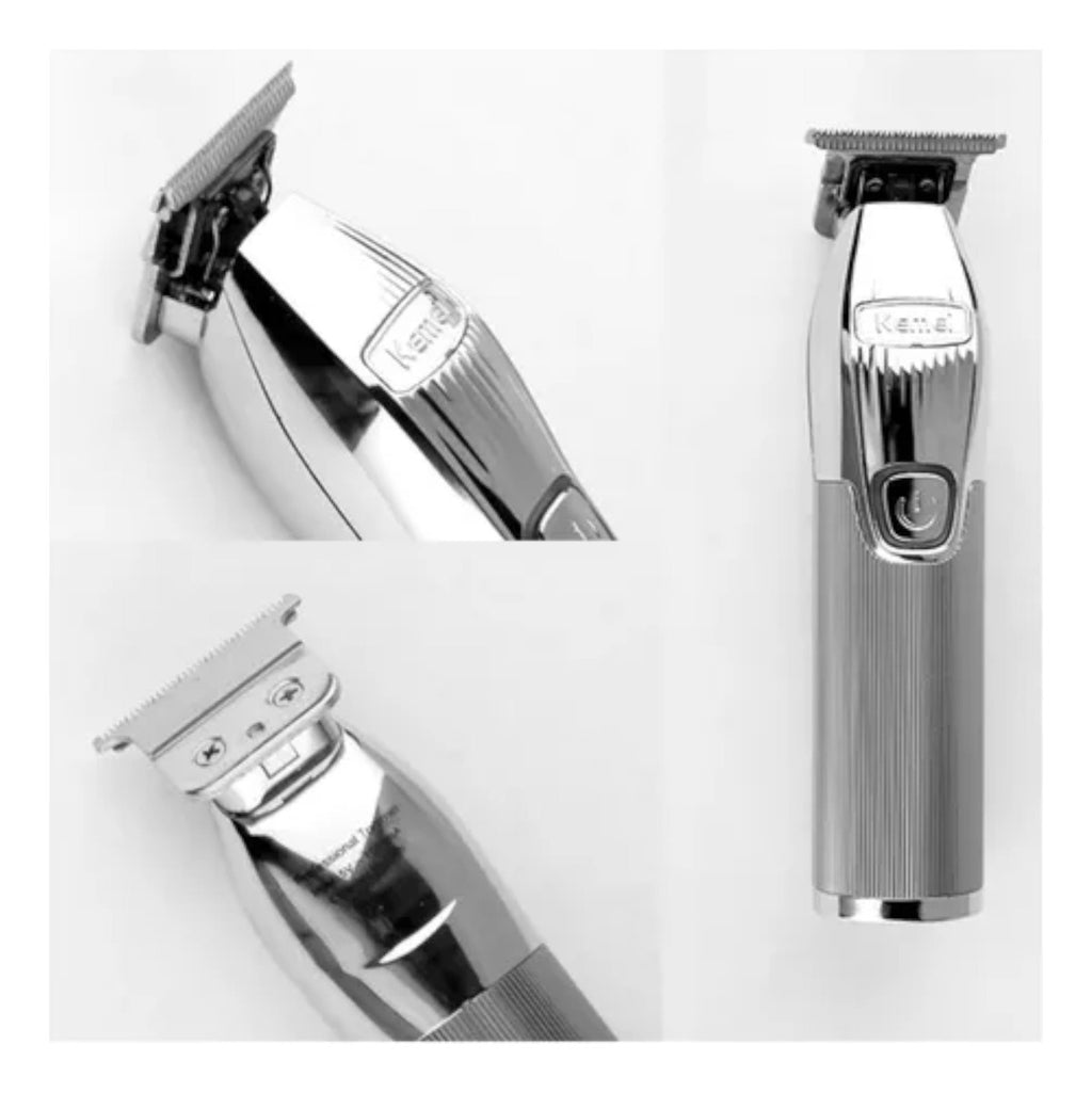 Kit Barbería Profesional Kemei: Clipper 1986 + Trimmer i32 + Shaver 2026 Gold