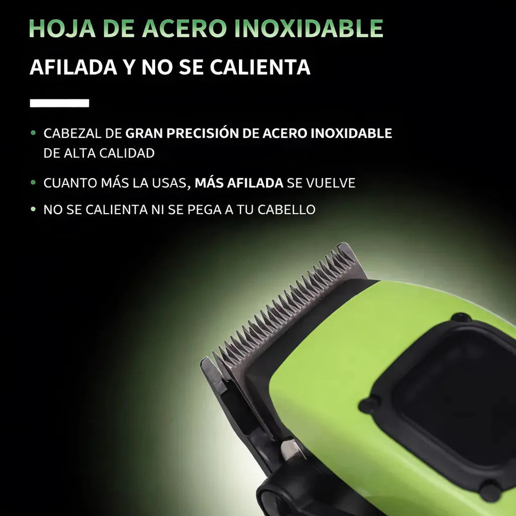 Máquina Corta Pelo Profesional Kemei Km-1862 Color Verde