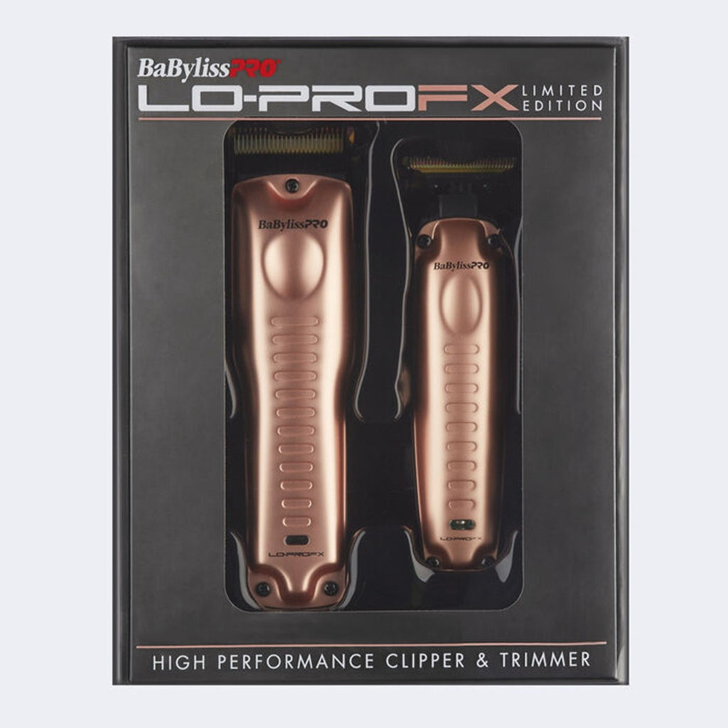 Combo BabylissPRO Lo-Pro FX Clipper + Trimmer Rose Gold Edición Limitada