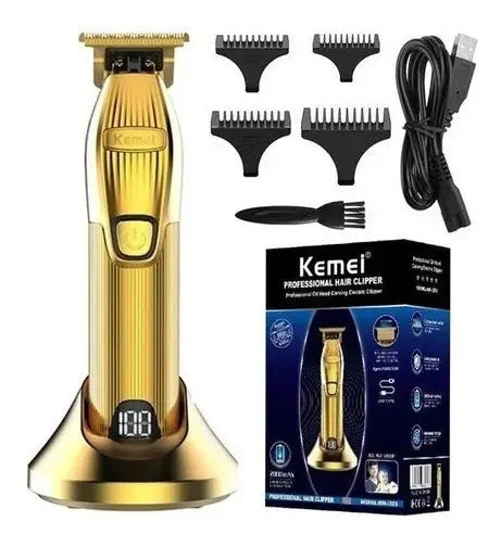 Kit de Barbería Profesional Kemei: Clipper 1986 + Trimmer i32S + Shaver TX1