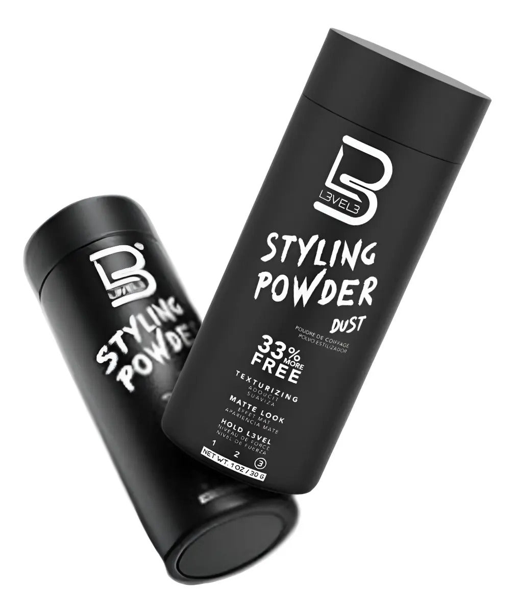 Polvo Texturizador Level 3 Negro - Fijación Fuerte y Volumen Extremo 30g
