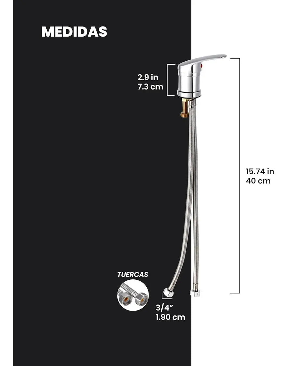 Llave Monocomando Lava Pelo Fijo Peluqueria Color Plateado Cromado