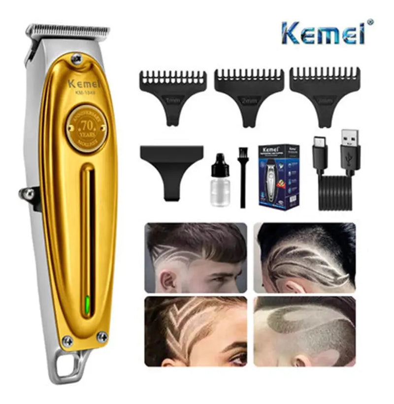 Pack Gold Kemei: Trimmer Profesional KM-1949 + Shaver Rasuradora TX1