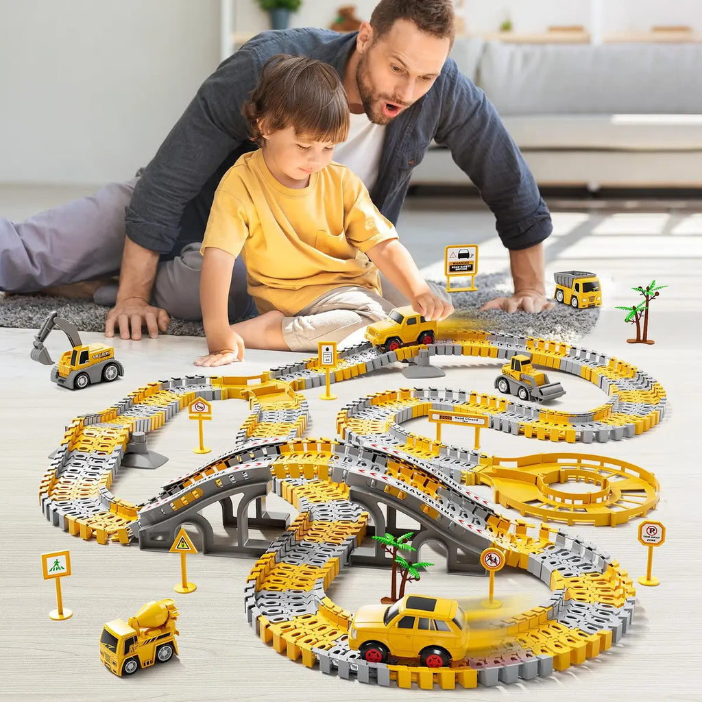 Pista de Carreras Flexible 345 Piezas – Set de Construcción Didáctico con Auto Eléctrico