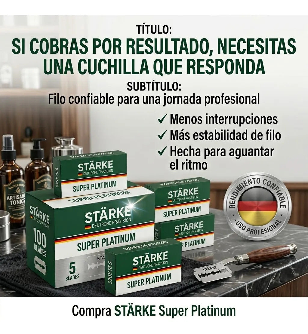 Hojillas Navajas Cuchillas Repuestos Barber Starke 100 Hojas