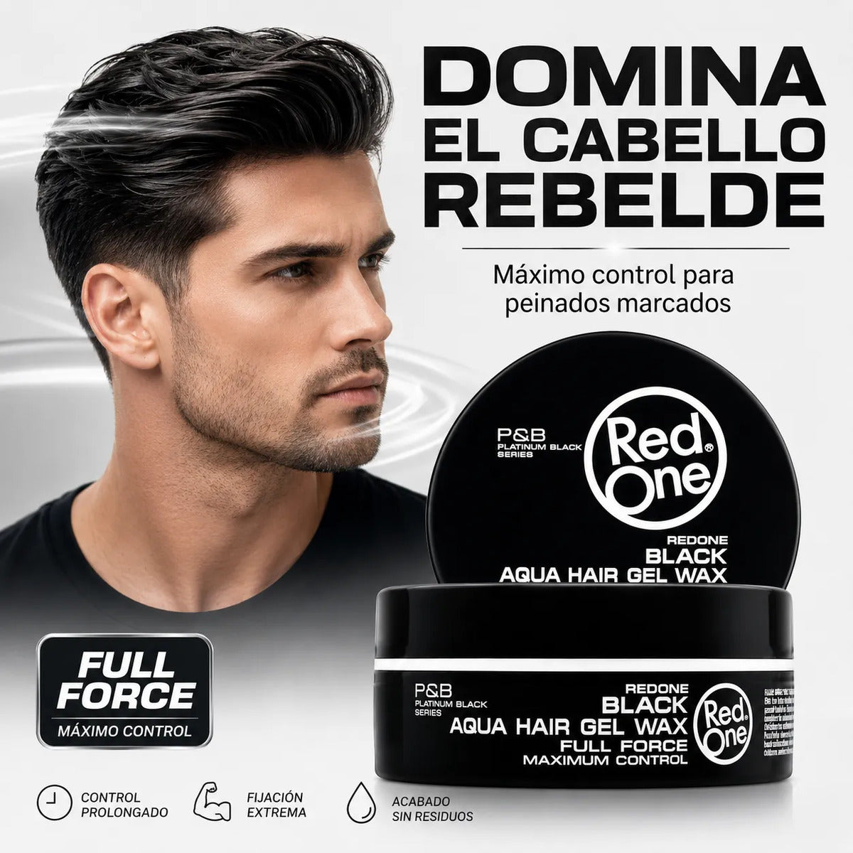Cera Gel Para Cabello Full Force Control Red One Black150ml