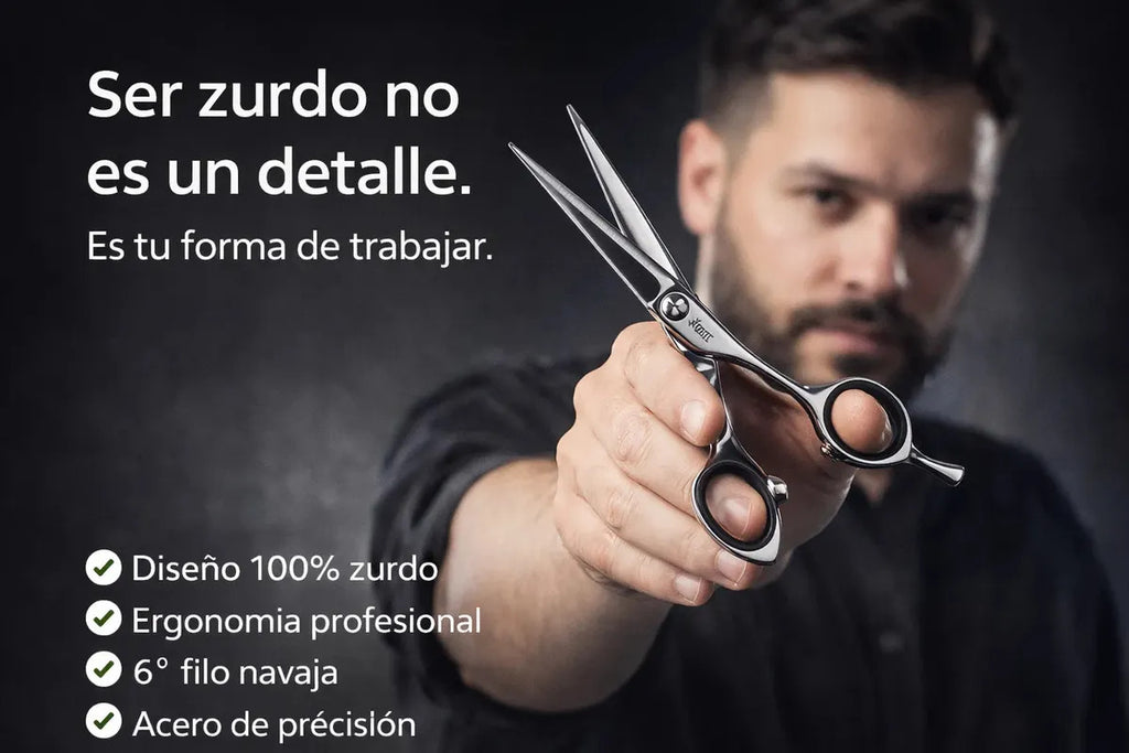 Tijera Profesional Zurdo 6 Pulgadas Wahl Filo Navaja Plateado