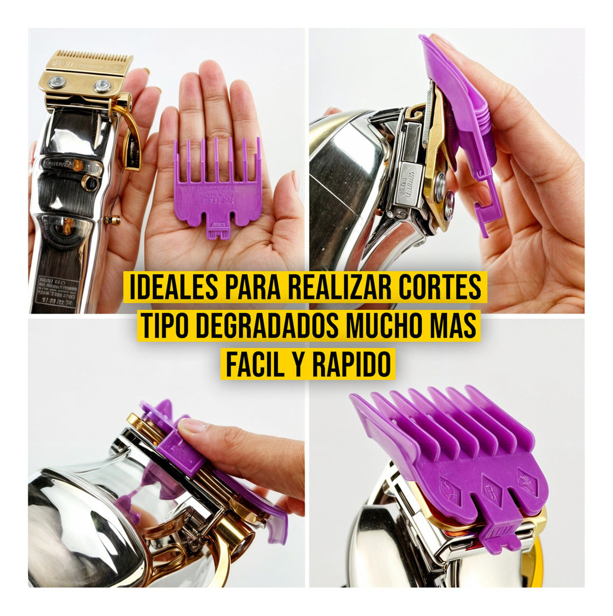 Set de 3 Peines Guía Intermedios para Máquinas Wahl - Clip Metálico (0.5, 1.5 y 1)