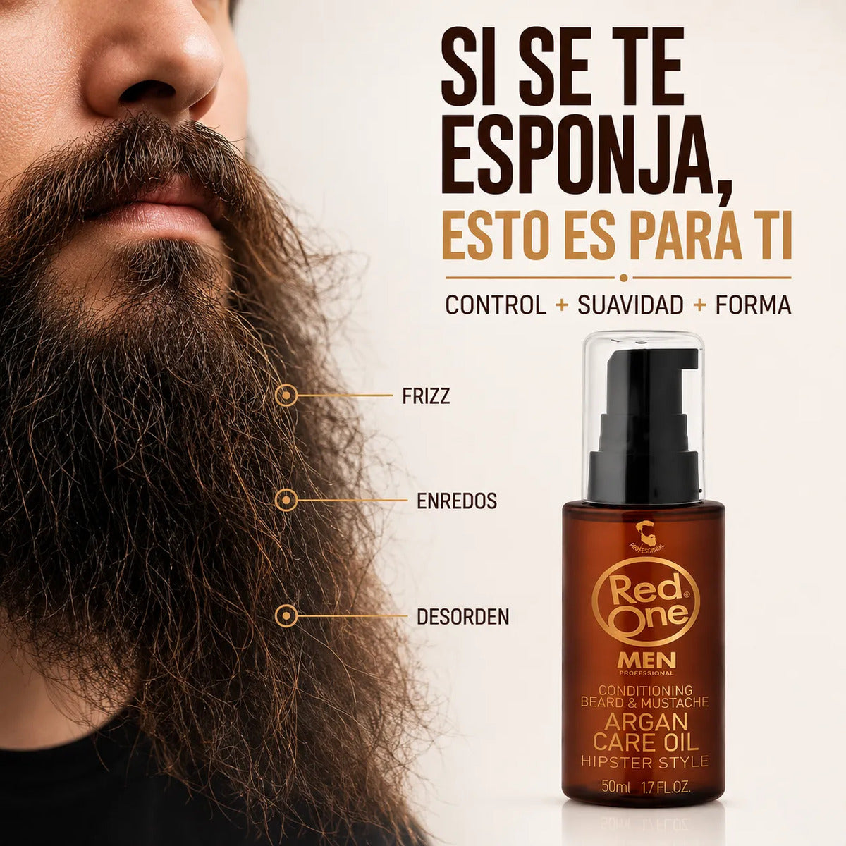 Aceite Para Barba Y Bigote Control Frizz Argán 50ml