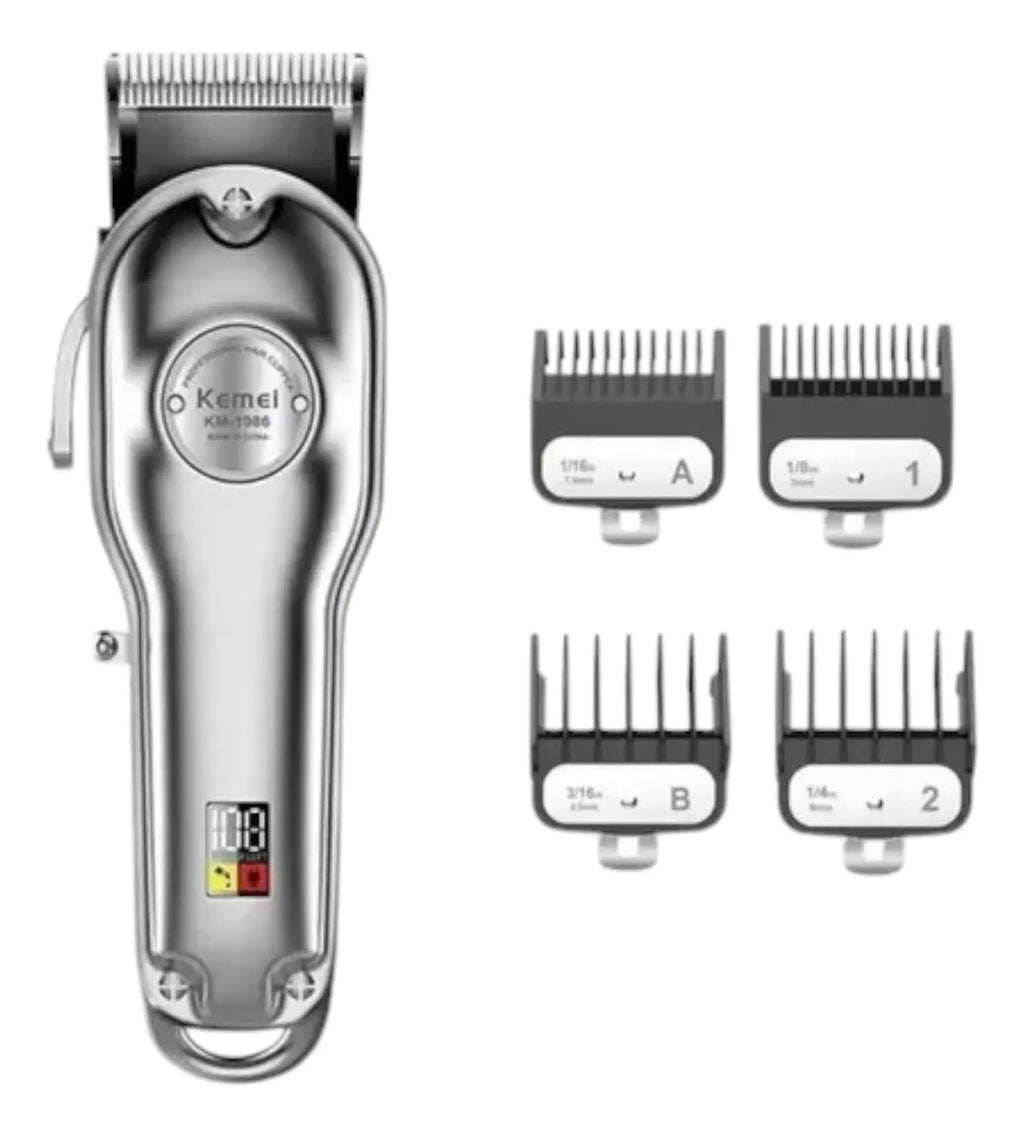Combo Profesional Kemei 3 en 1: Clipper KM-1986 + Trimmer KM-1971 + Shaver KM-2026