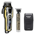 Pack Inicial Barbería Kemei: Clipper 1990 + Shaver 1102 + Trimmer Buddha 1974-A