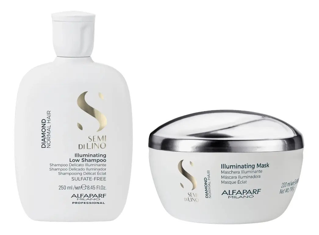Pack Alfaparf Semi Di Lino Illuminating - Shampoo 250ml + Máscara 200ml