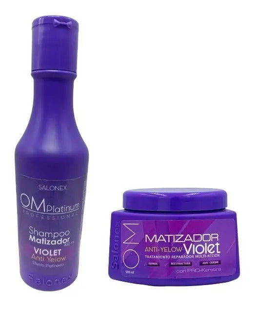 Pack Salomex Matizador Profesional - Shampoo y Crema (Violeta, Azul o Grafito)