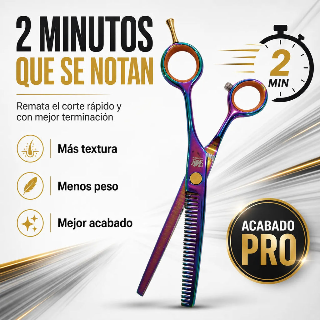 Tijera Esculpidora Tornasol Para Barbería Acabado Pro 6.0