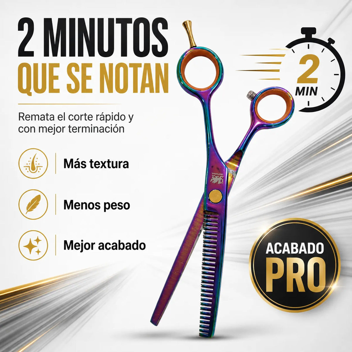 Tijera Esculpidora Tornasol Para Barbería Acabado Pro 6.0