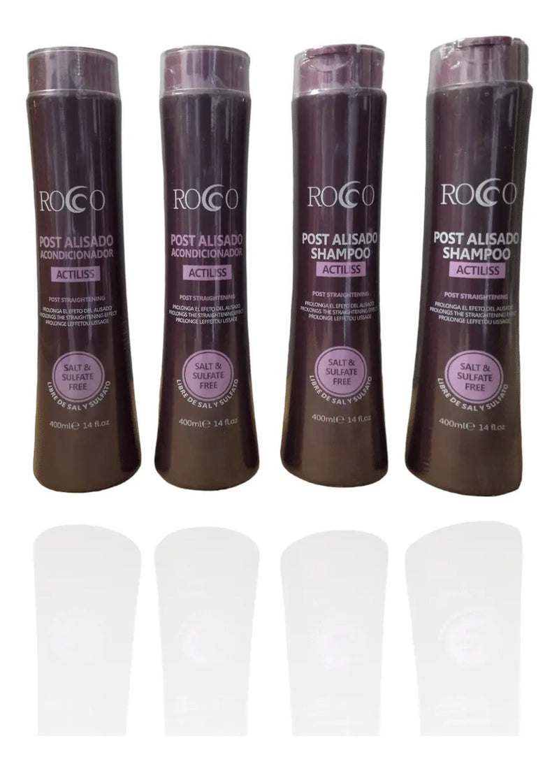 Pack Rocco Post Alisado 400ml - Shampoo y Acondicionador Sin Sal