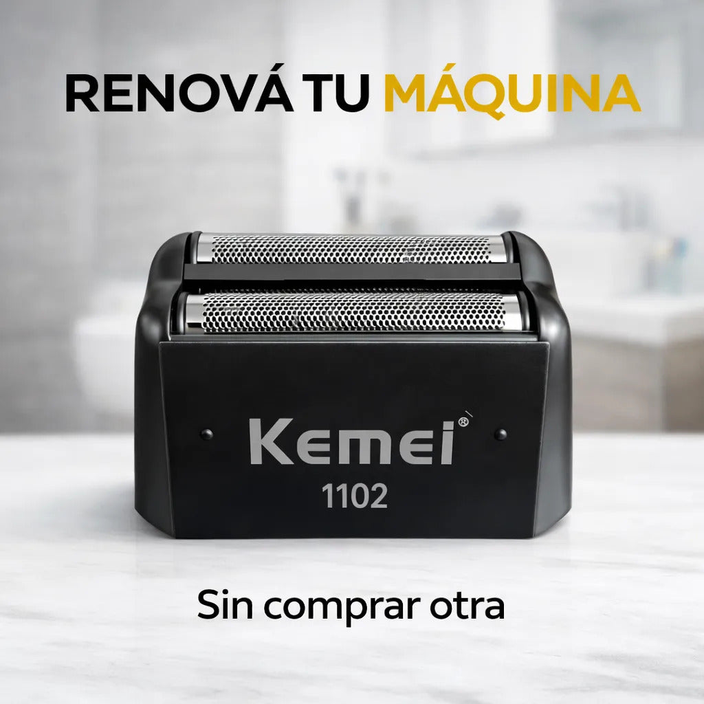 Cabezal Kemei Shaver 1102 Repuesto Cuchillas Corte Preciso Barbería
