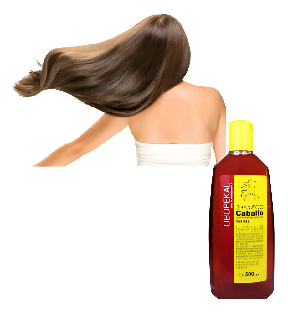 Shampoo Obopekal Caballo 500ml - Con Keratina, Biotina y Sin Sal