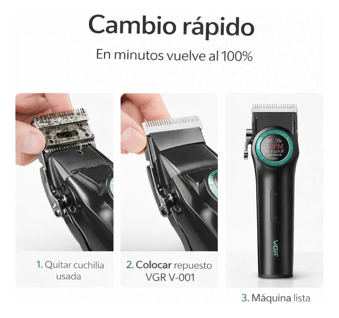 Cuchillas Repuesto Máquina Corta Pelo Vgr V-001