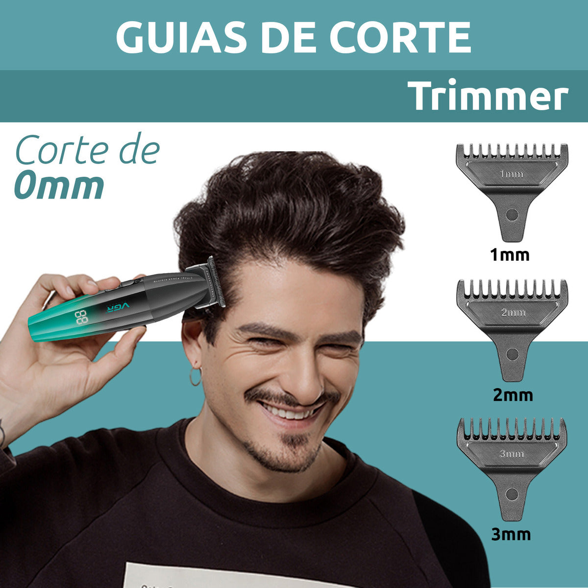 Máquina VGR V-906 Patillera Profesional Inalámbrica 9000 RPM Trimmer