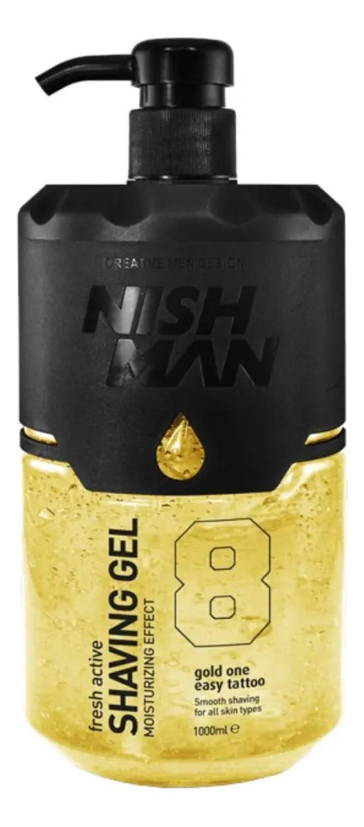 Shaving Gel Nishman Gold One N8 1000ml - Gel de Afeitar Profesional de Alta Visibilidad