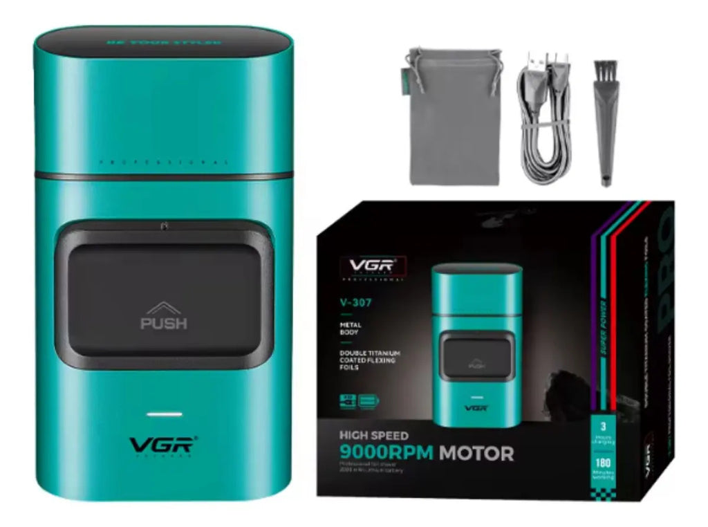 Shaver VGR V-307 Profesional Inalámbrica 9000RPM Afeitadora Verde