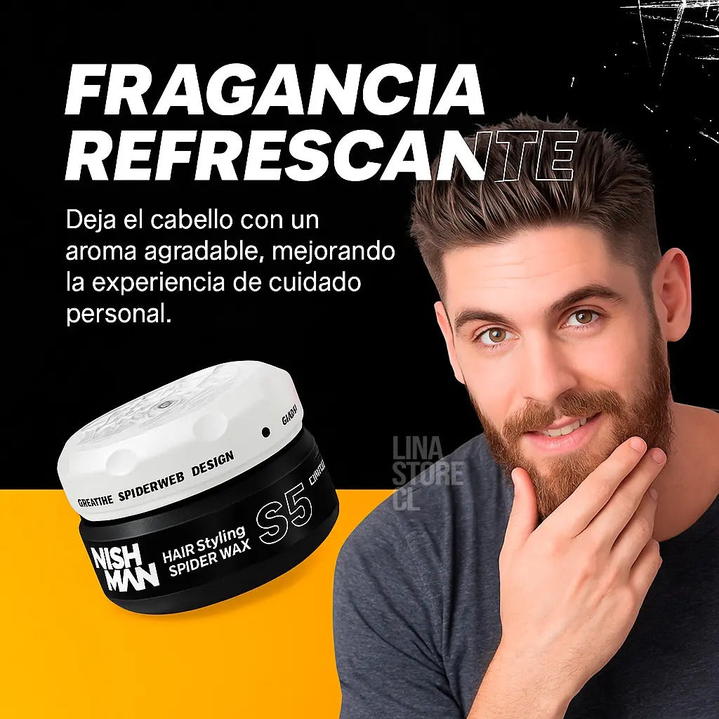 Cera Nishman S5 Spider Wax White 150ml - Efecto Telaraña y Fijación Flexible