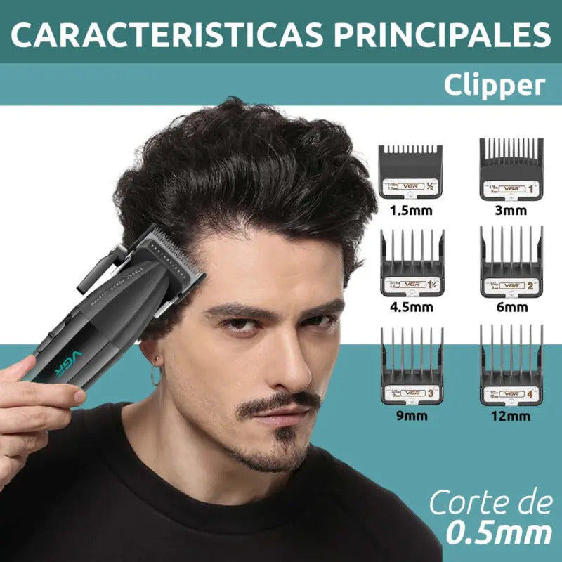 Máquina VGR V-003 Cortadora de Pelo Profesional Inalámbrica Portátil