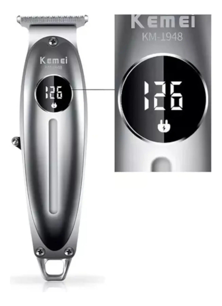 Trimmer Profesional Kemei KM-1948: Patillera Digital Inalámbrica de Precisión