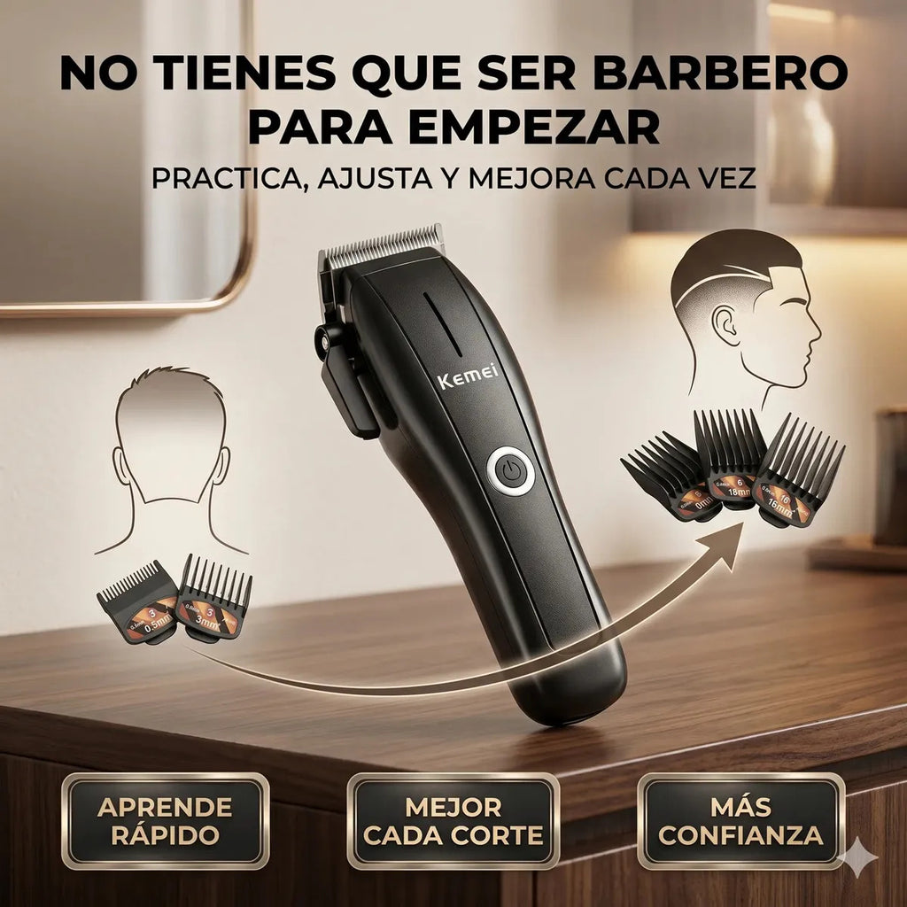 Maquina Corta Pelo Kemei 2286 Cortadora Cabello Negro Barber