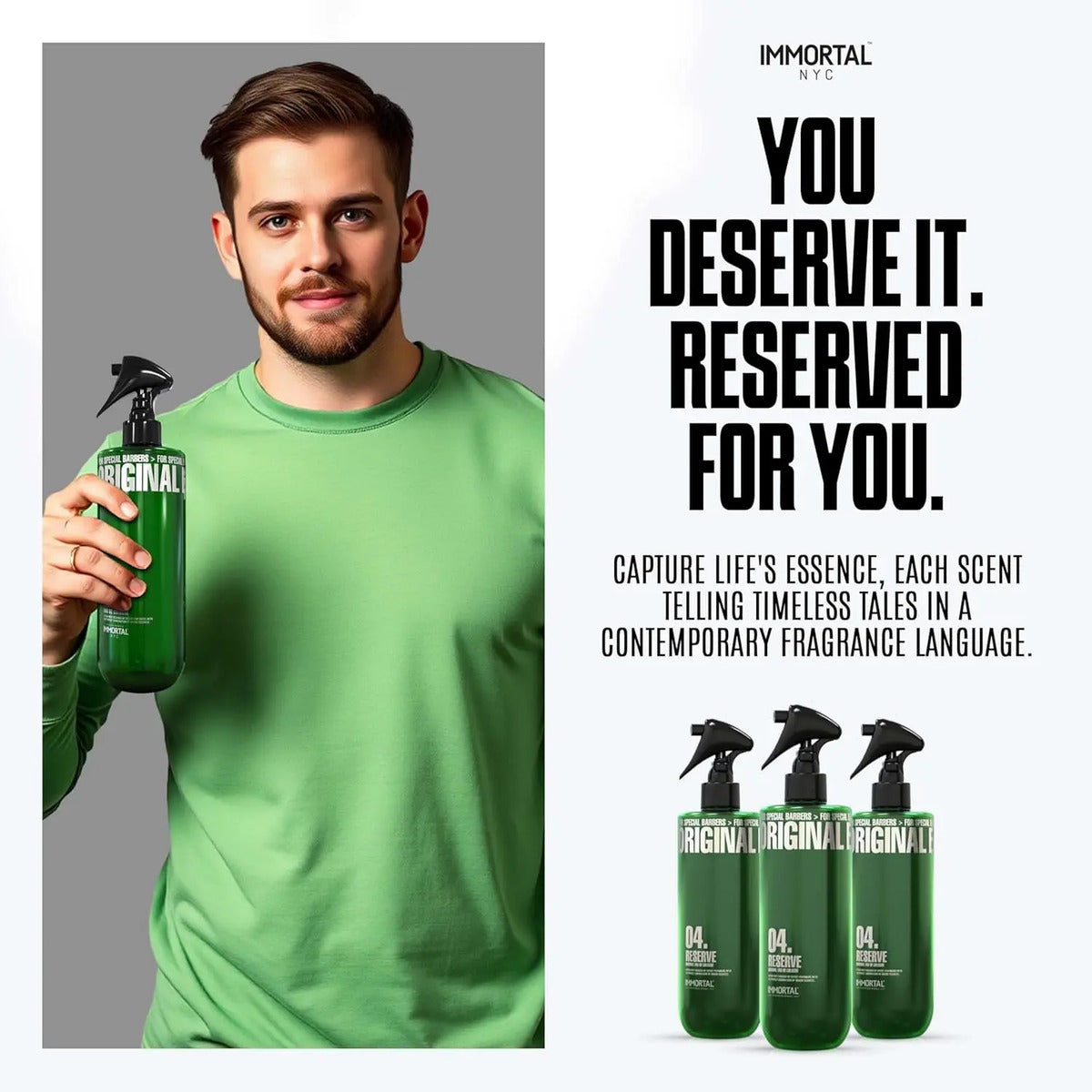 After Shave Immortal Premium Reserve 04 - Loción en Spray Profesional 500ml