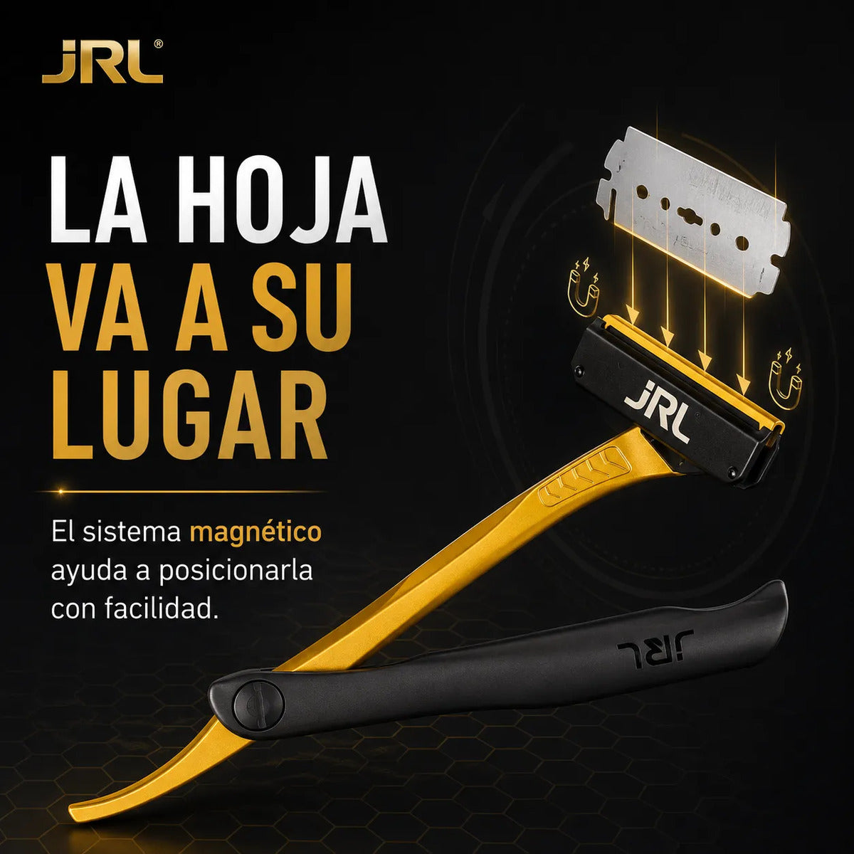 Navaja Jrl Afeitado Preciso Con Sujeción Magnética Dorada