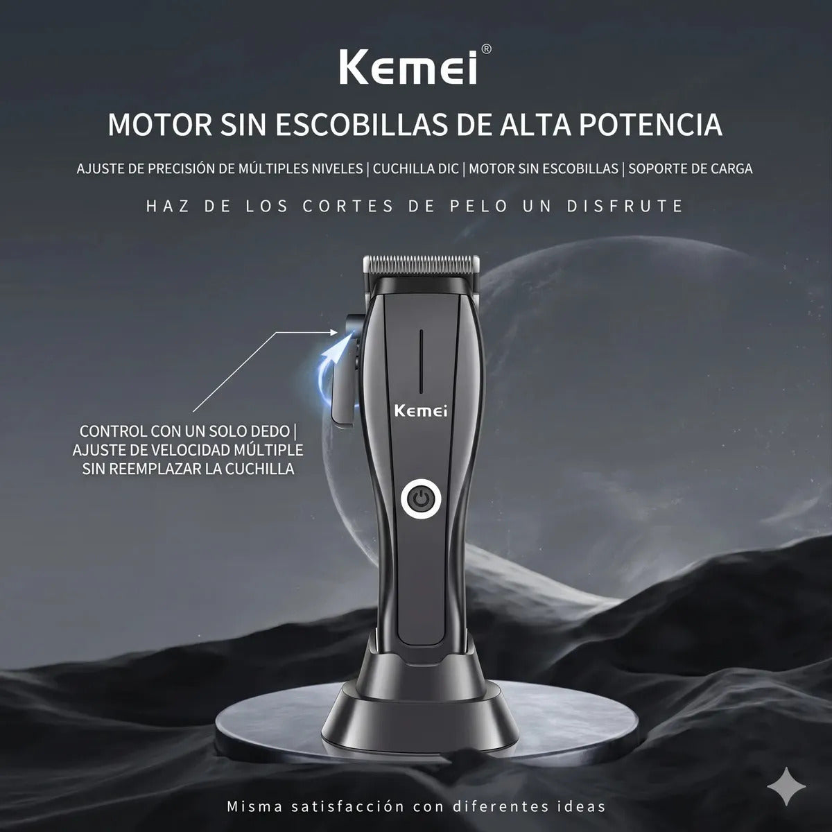 Maquina Corta Pelo Kemei 2286 Cortadora Cabello Negro Barber