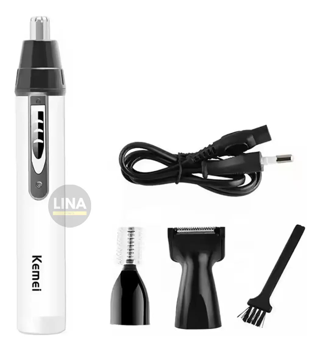 Trimmer Recargable Kemei 3 en 1 KM-6651: Cortadora de Nariz, Cejas y Patillas