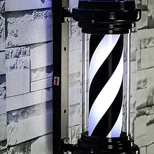 Poste de Barbería Profesional Giratorio 88cm - Luz LED Tricolor Clásica