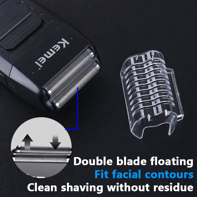 Afeitadora Profesional Kemei KM-1102: Shaver de Doble Lámina para Rasurado al Ras