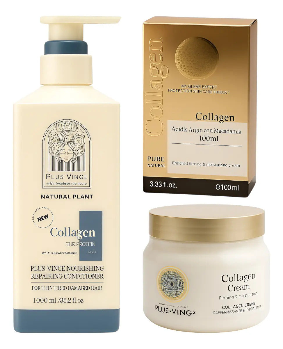 Kit Reconstrucción Capilar Plus+Vinge Collagen: Acondicionador + Máscara + Aceite