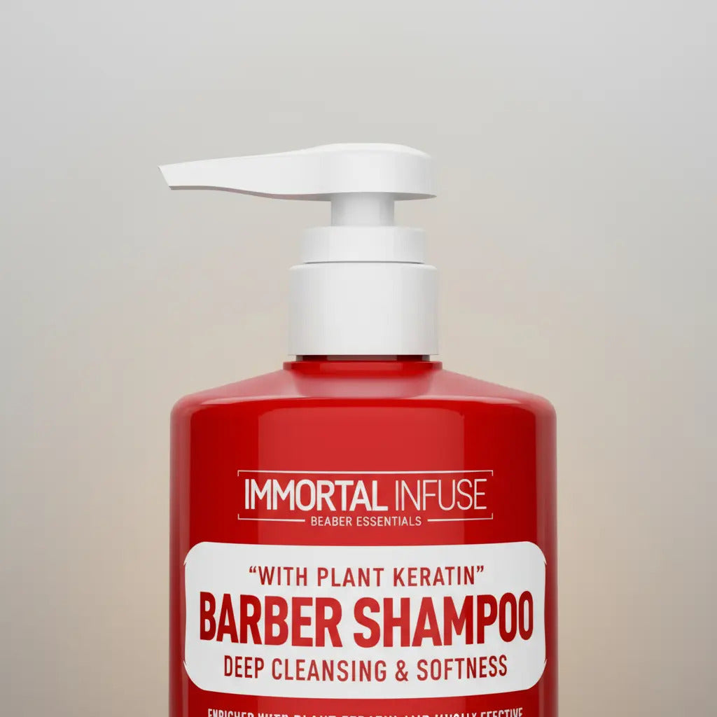 Shampoo Profesional Immortal Infuse Barbería - Keratina Vegetal y Limpieza Profunda 1000ml