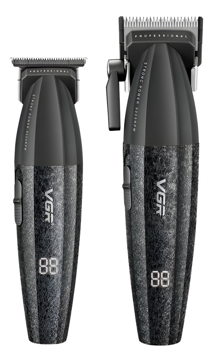 Combo VGR V640 Clipper + Trimmer Profesional 9000RPM Barbería Recargable