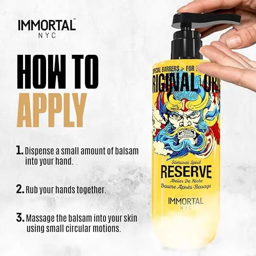 Bálsamo After Shave Immortal NYC Samurai Spirit - Hidratante Profesional 500ml